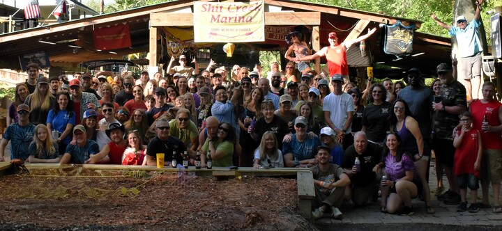 Shit Creek Marina Proudly Displaying Our Custom Ink Shirts For The 4th Year In A Row! T-Shirt Photo