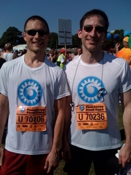 Chris F. And Dr. Gillian At The 10 K Peachtree Road Race T-Shirt Photo