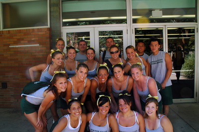 Oswego State Cheerleaders At Camp T-Shirt Photo