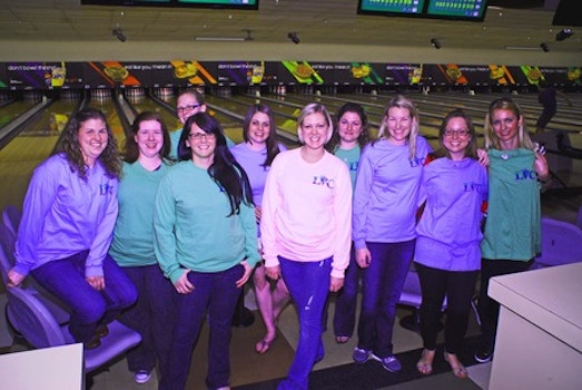 Longwood Vet Clinic Bowling Party T-Shirt Photo