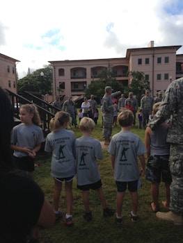 Kids Getting Their "Briefing" T-Shirt Photo