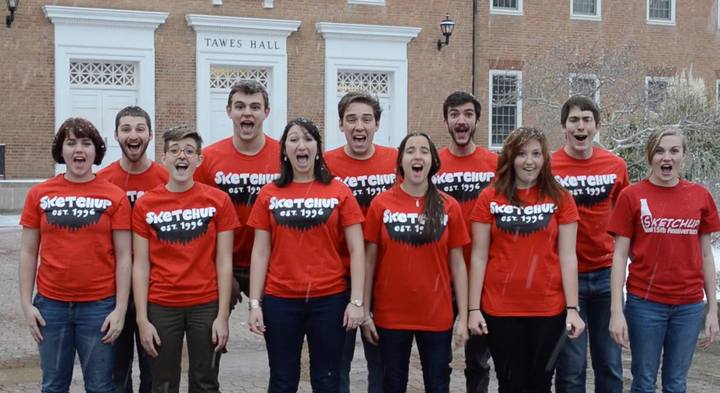 College Comedy Group Christmas Caroling T-Shirt Photo