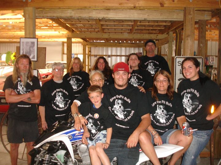 Four Generations Of One Family Showing Support For Pit Bulls T-Shirt Photo