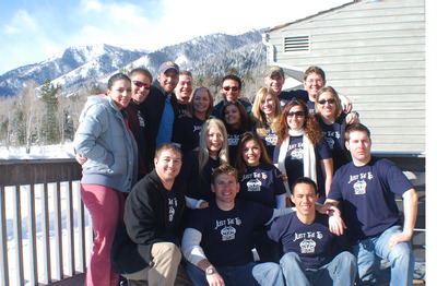 Just The Tip Ski Club In Jackson Hole, Wy 2008 T-Shirt Photo