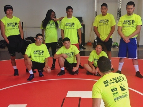 East Meets West Wrestling Out Of Lawndale Ca. T-Shirt Photo