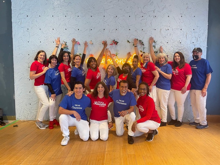 Chicago Casineros And Chicago Rueda Dance Team Pose After Performance T-Shirt Photo