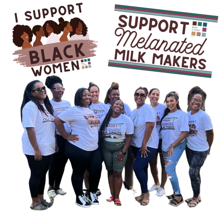 Support Black Women And Melanated Milk Makers T-Shirt Photo